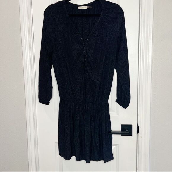 Ramy Brook Allie lace up Mini Dress Sz XS black snake print - Picture 2 of 8